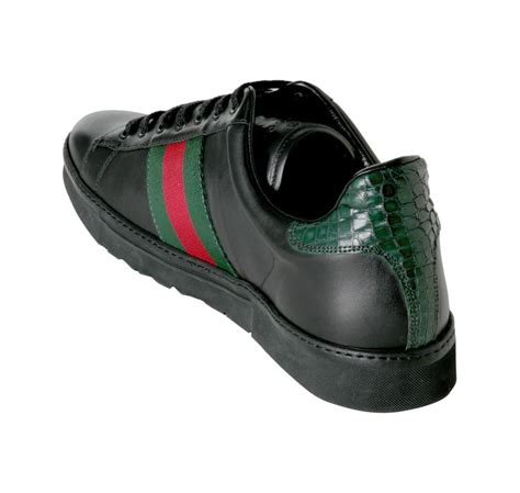 black leather gucci sneakers|authentic gucci sneakers for men.